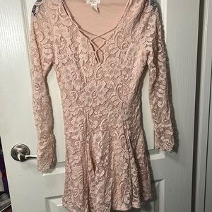 forever 21 blush nude lace dress